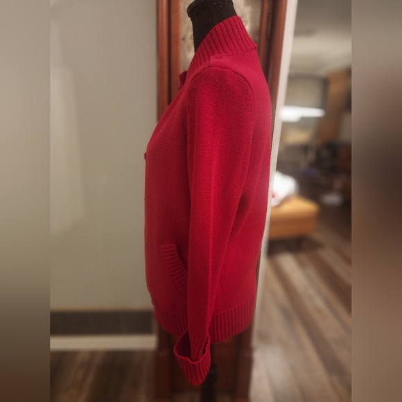 Talbot's cardigan, red, size small - Picture 3 of 8